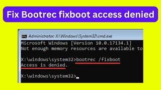 Bootrec Fixboot Access Denied Windows 1011 How to fix bootrec fixboot access is denied Easy fix [upl. by Crane]