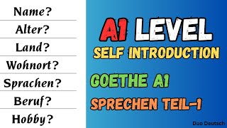 Learn self introduction  sich vorstellen A1 Level Goethe Sprechen Teil 1 [upl. by Oliver]