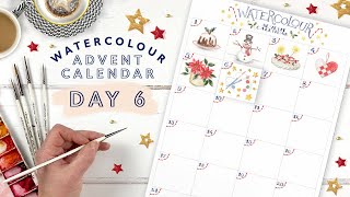 Watercolour Advent Calendar Day 6 [upl. by Peednam]