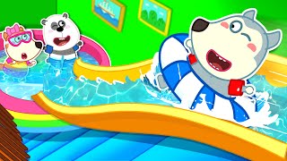 I Built a Waterpark In My House  Kids Play Safe At Home 🤩 Wolfoo Kids Cartoon [upl. by Myra74]