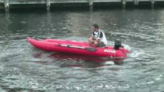 15 KaBoat with 26 HP Neptune Outboard Motor Not as fast as a Jet Ski but faster then rowing [upl. by Sherris520]