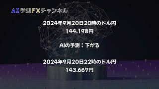 【FX AI予測結果】ドル円の「2024年9月20日22時」の為替予測結果公開 [upl. by Atiuqahs]