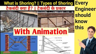 What is Shoring  टेकबंदी  Types of Shoring  Raking Shoring  Flying Shoring  Dead Shoring [upl. by Theresita]