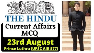 23 August 2021  Daily Current Affairs MCQ  The Hindu  Prince Luthra AIR 577  UPSC UPPCS EPFO [upl. by Masera]