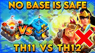 TH11 VS TH12 Attack Strategy Without Heroes  Th11 Vs Th12 Max Attack Strategy Clash of Clans [upl. by Nanyt]