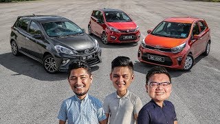 DRIVEN 2018 Perodua Myvi vs Proton Iriz vs Kia Picanto  review in Malaysia [upl. by Sel]