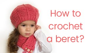 How to crochet a beret Easy tutorial for beginners Step by step instructions [upl. by Neelia]