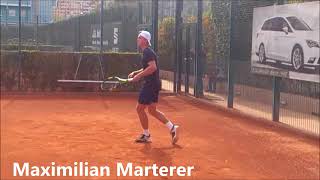 Maximilian Marterer in practice with german Davis Cup Team [upl. by Ardnasela576]