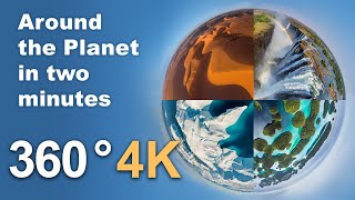 Around the Planet in 2 minutes VR 360 video in 4K by AirPano [upl. by Ellah508]