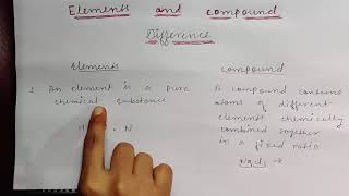 Difference Between Elements And Compound [upl. by Ynnattirb]