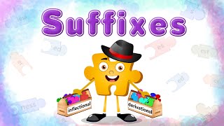 Suffix for Kids  What Are Suffixes  Suffixes s es er est ed ing ful less hood [upl. by Gaal245]