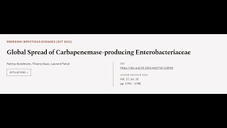 Global Spread of Carbapenemaseproducing Enterobacteriaceae  RTCLTV [upl. by Athalia]