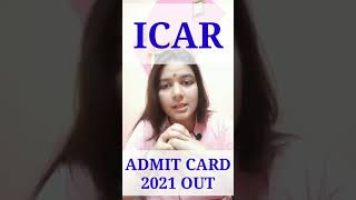 Release of Admit Cards of ICAR for PG Courses and JRFSRFPhD2021 shorts youtubeshorts [upl. by Odlawso327]