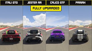 Jester RR Vs Calico GTF Vs Pariah Vs Itali GTO  Speed Test Drag Race  GTA 5 Online [upl. by Federica]