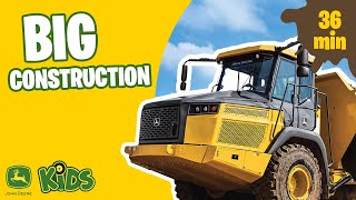 Real Big Construction Vehicles Working with Music 🚜 🎶  John Deere Kids [upl. by Zachar]