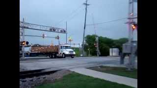 Commuter Train Almost Hits Truck Close Call [upl. by Britni]