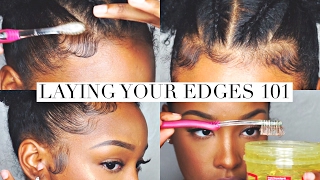 How to lay your edges for beginners  FabulousBre [upl. by Ahseuqram363]