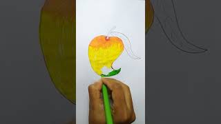 Very Easy Draw Mango 🥭 Step By step tutorial [upl. by Annavaig]