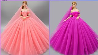 Barbie Elbise Yapımı  DIY Dikişsiz kendin yap  5 Dakikada hallet Barbie Crafts [upl. by Hamaso]