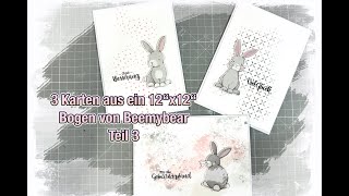 Einfache Karten basteln ein Bogen 12quotx12quot von Beemybear ein Stempelset Create a Smile cardmaking [upl. by Enrobialc]