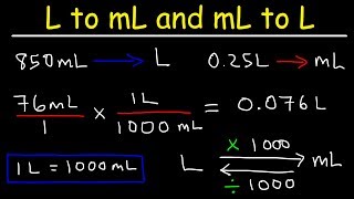 How To Convert From MilliLiters to Liters and Liters to Milliliters  mL to L and L to mL [upl. by Naujek]