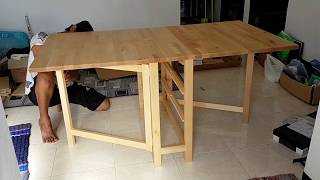 Cara Pasang Meja Lipat Ikea Norden How to Install Ikea Norden Table [upl. by Saberio]