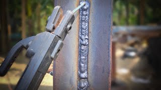 Learn how to weld in 3F position  used 6mm plate and E6013 stick [upl. by Notsruht]