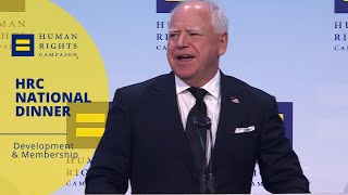 Minnesota Governor Tim Walz Gives Keynote Remarks at HRC National Dinner 2024 [upl. by Bedad982]