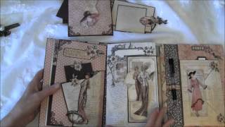 Graphic 45 A Ladies Diary year book journal  mini album  tutorial [upl. by Abbotsun]