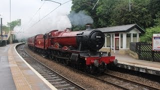 GWR Hall Class 5972 Olton Hall  The Wizards Express at Shipley and York  7th Jun 2014 [upl. by Lexine]