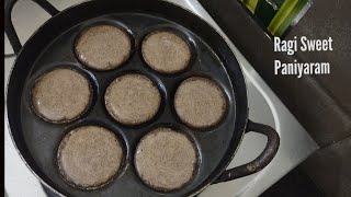 Ragi Sweet Paniyaram RecipeHealthy snack recipekelvaragu paniyarambanana snack [upl. by Aig363]