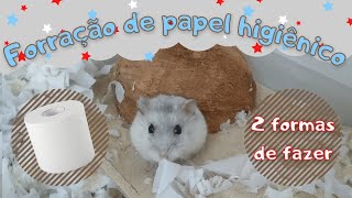 2 FORMAS de como fazer forração de papel higiênico para hamster [upl. by Kcire283]