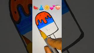 Emoji mixing drawing 🍉👗🌼💕🍑  emoji challenge  Satisfying creative art art shorts emojiart [upl. by Harlan507]