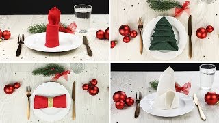 5 façons festives de plier les serviettes pour Noël [upl. by Solegnave]