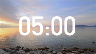 5 Minute Timer with Calm Music at Sunset 4K [upl. by Yruam]