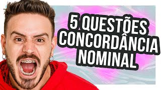 5 QUESTÕES PARA APRENDER CONCORDÂNCIA NOMINAL [upl. by Henden586]