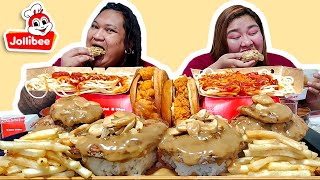 JOLLIBEE ULTIMATE BURGER STEAK MUKBANG [upl. by Gene321]