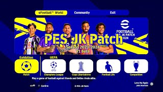 PC REVIEW PES 2013 MOD PES JK PATCH I SEASON 20222023 I V1 BETA [upl. by Anelrahc]