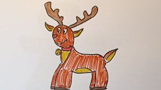 Disegnare una renna per bambini Disegnare da un numero [upl. by Netsryk]