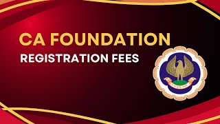 CA foundation Registration fees  CA course Registration Fees [upl. by Naresh]