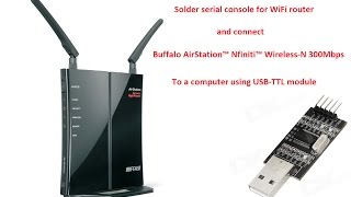 Solder serial console and connect Buffalo WHRHPG300N AIRSTATION to a computer [upl. by Fanestil]