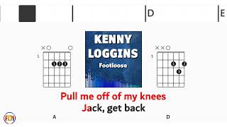 KENNY LOGGINS Footloose FCN GUITAR CHORDS amp LYRICS [upl. by Enaxor]