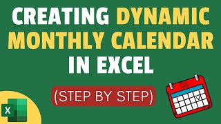 Creating Dynamic Monthly Calendar in Excel Interactive Calendar [upl. by Agretha]