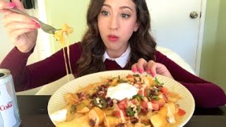 LOADED CHEESY BACON FRIES MUKBANG Eating Show  MEESH LA [upl. by Jarek]