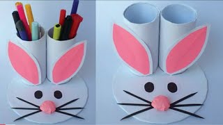 DIY pen Stand Using Cardboard  Cardboard Craft Ideas  pen stand Craft [upl. by Abbate]