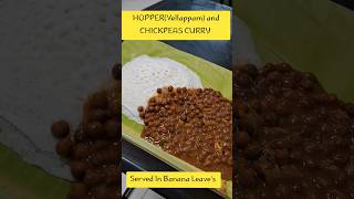 HOPPER Vellappam And CHICKPEAS CURRY Served In Banana Leaves [upl. by Cherey]