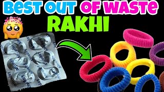 घर पर राखी बनाने का आसान तरीकाDIY Rakhi making at homeHow to make rakhi at homeBest out of waste [upl. by Gwendolen]