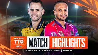 2024 Abu Dhabi T10 I Match 22 Highlights Ajman Bolts vs Bangla Tigers  Season 8 [upl. by Wolsky241]