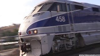 Amtrak Trains in South Orange County CA Spring 2014 [upl. by Urson]