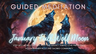 January Wolf Full Moon Guided Meditation  Activate More Joy Play amp Love  528 Hz Frequency [upl. by Kaitlyn]